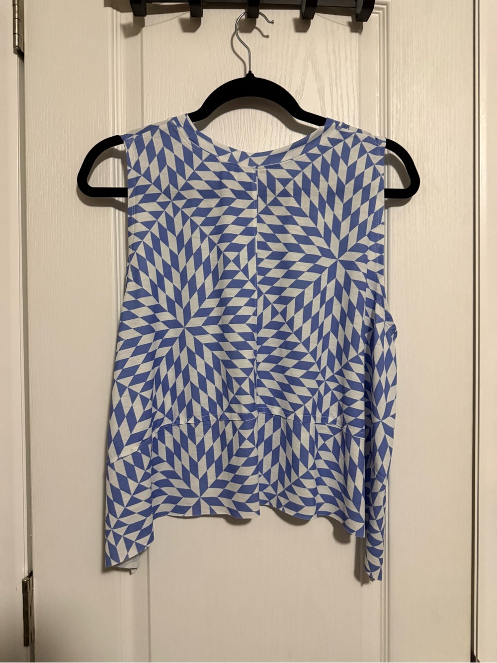 Oversized free people Sleeveless Blue Geometric top - Picture 5 of 9